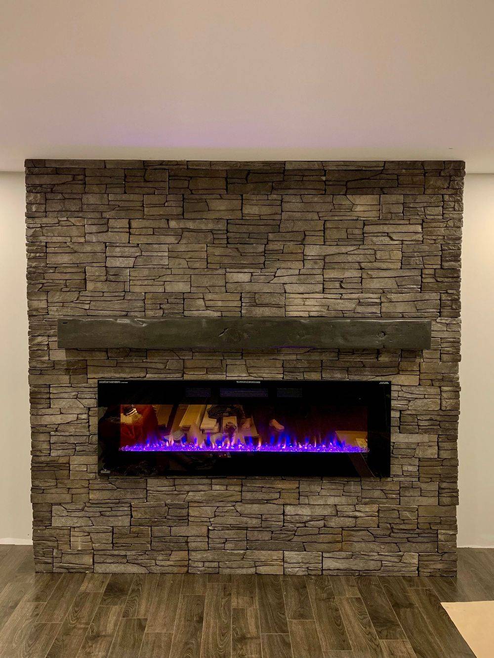 stone fireplace